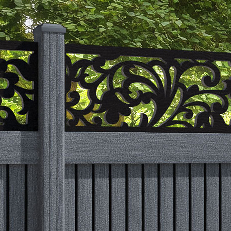 Virtis Eden Fence Panel - Anthracite - with our composite posts
