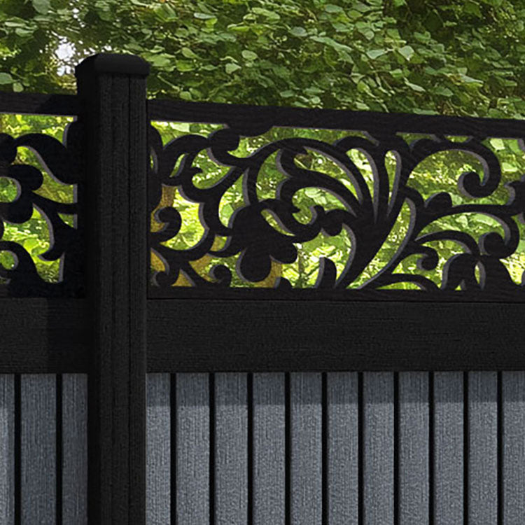 Virtis Eden Fence Panel - Anthracite - with our aluminium posts