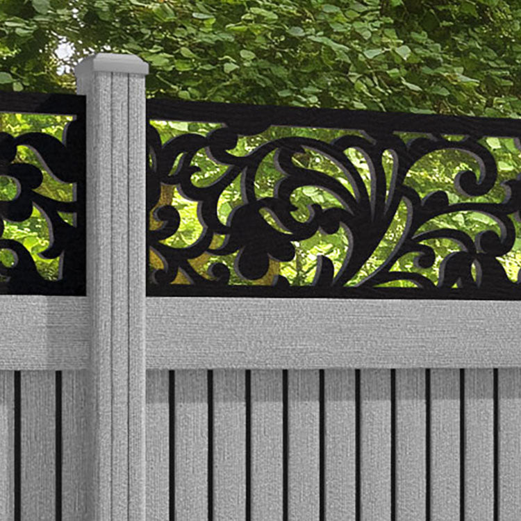 Virtis Eden Fence Panel - Light Grey - with our composite posts