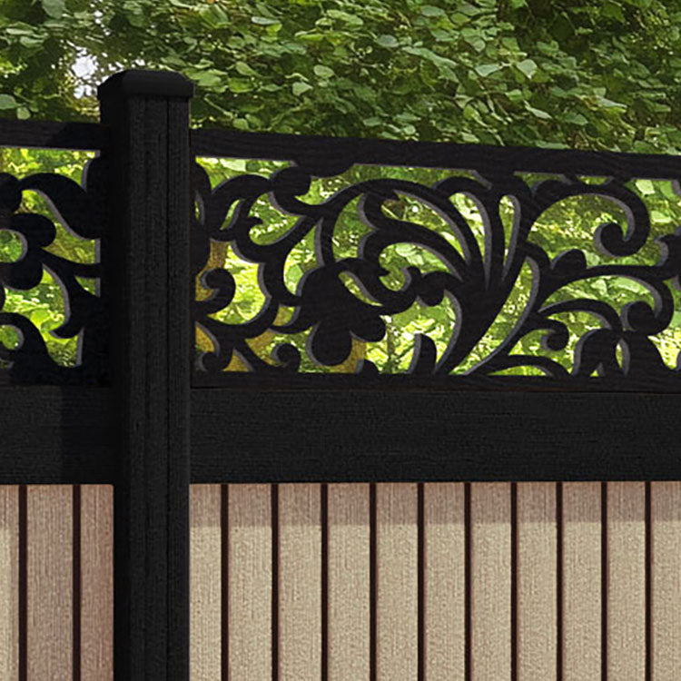 Virtis Eden Fence Panel - Light Oak - with our composite posts