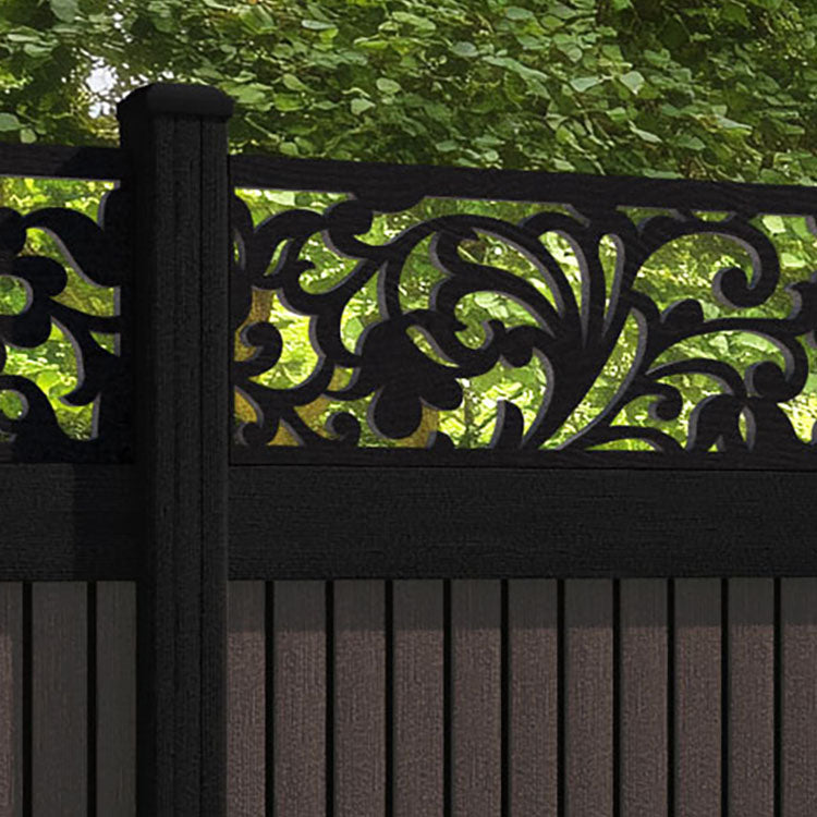 Virtis Eden Fence Panel - Mid Brown - with our composite posts