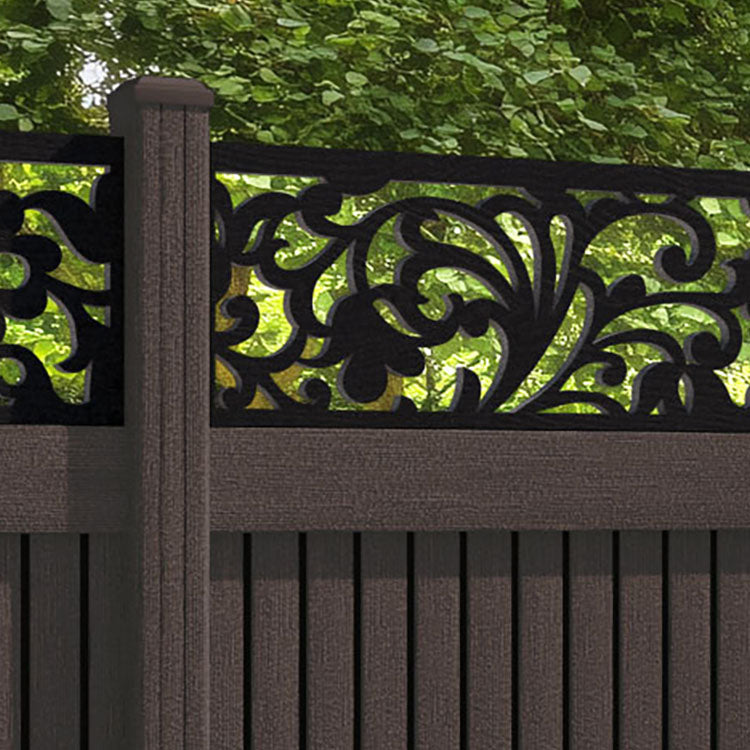 Virtis Eden Fence Panel - Mid Brown - with our composite posts