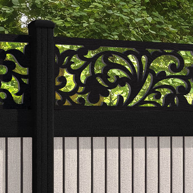 Virtis Eden Fence Panel - Mid Stone - with our aluminium posts
