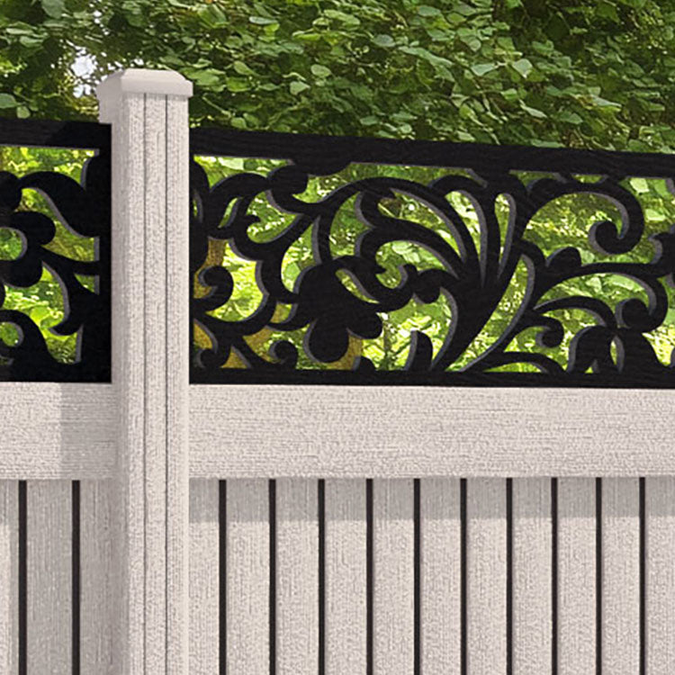 Virtis Eden Fence Panel - Mid Stone - with our composite posts