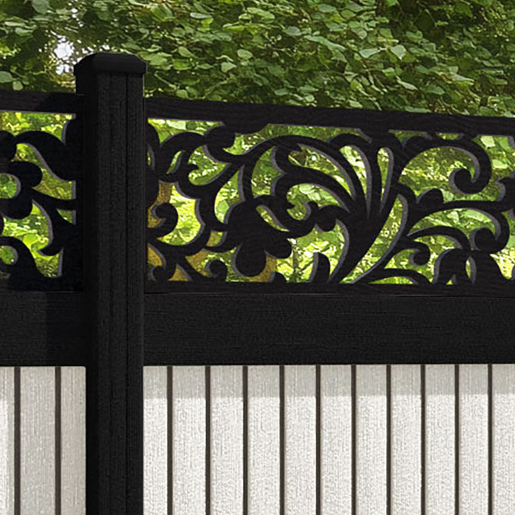 Virtis Eden Fence Panel - Light Stone - with our aluminium posts