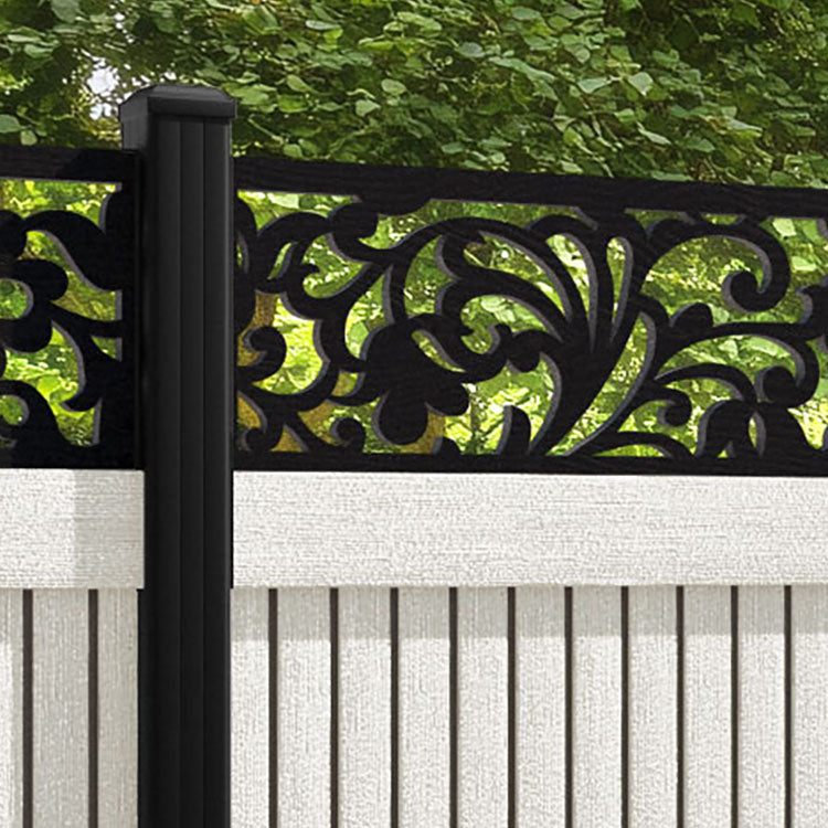 Virtis Eden Fence Panel - Light Stone - with our aluminium posts
