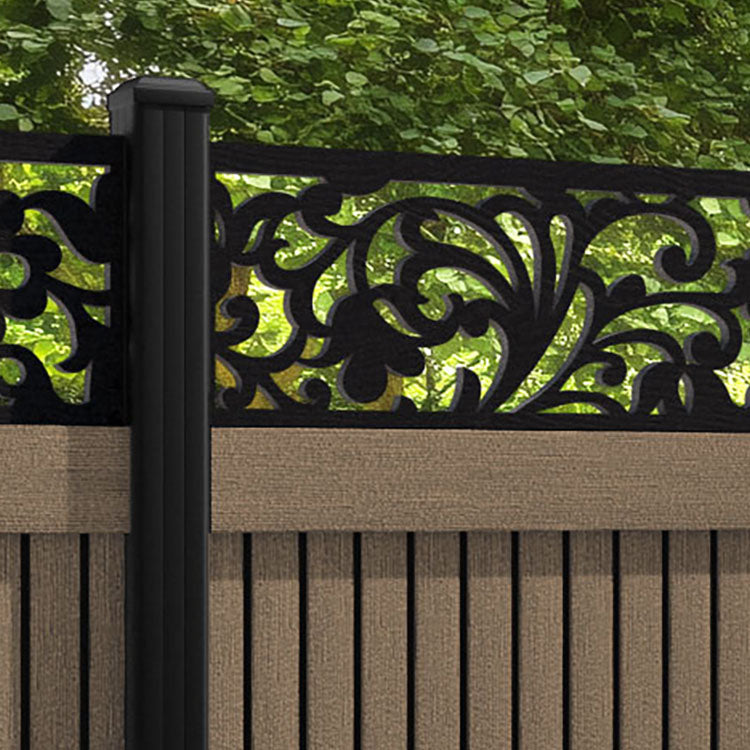 Virtis Eden Fence Panel - Teak - with our composite posts