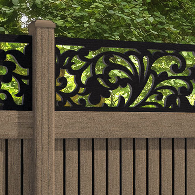 Virtis Eden Fence Panel - Teak - with our composite posts