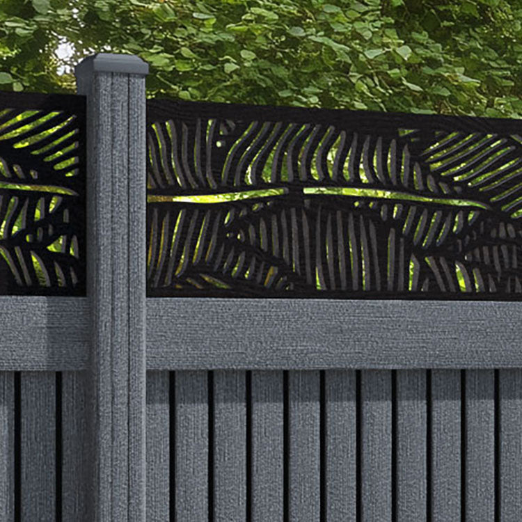Virtis Feather Fence Panel - Anthracite - with our composite posts
