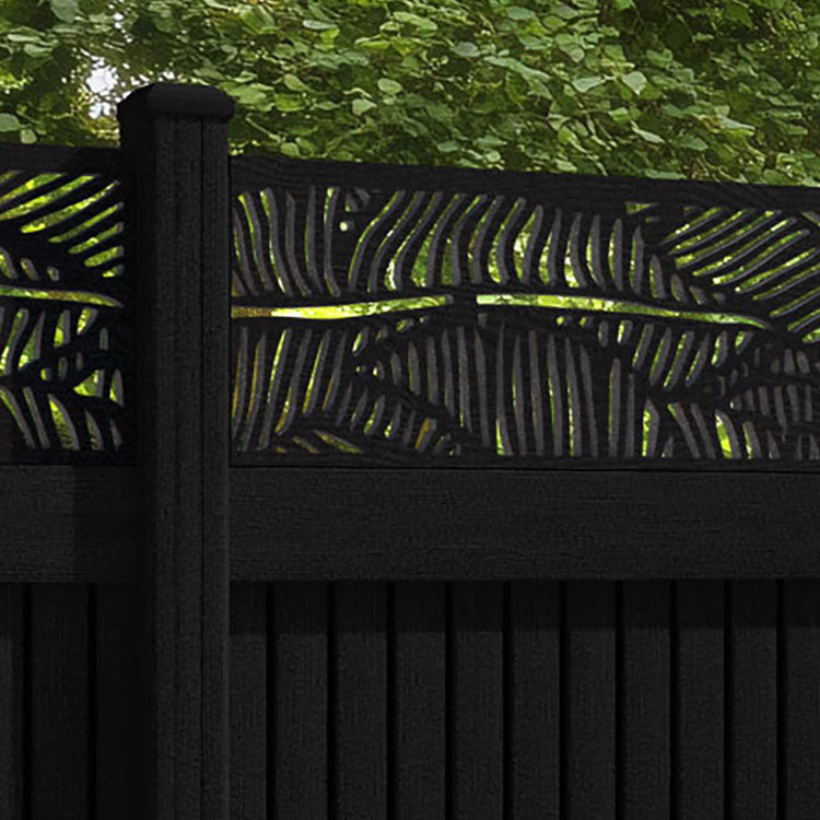 Virtis Feather Fence Panel - Black - with our composite posts