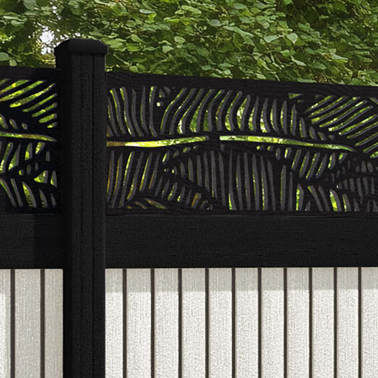 Virtis Feather Fence Panel - Light Stone - with our composite posts