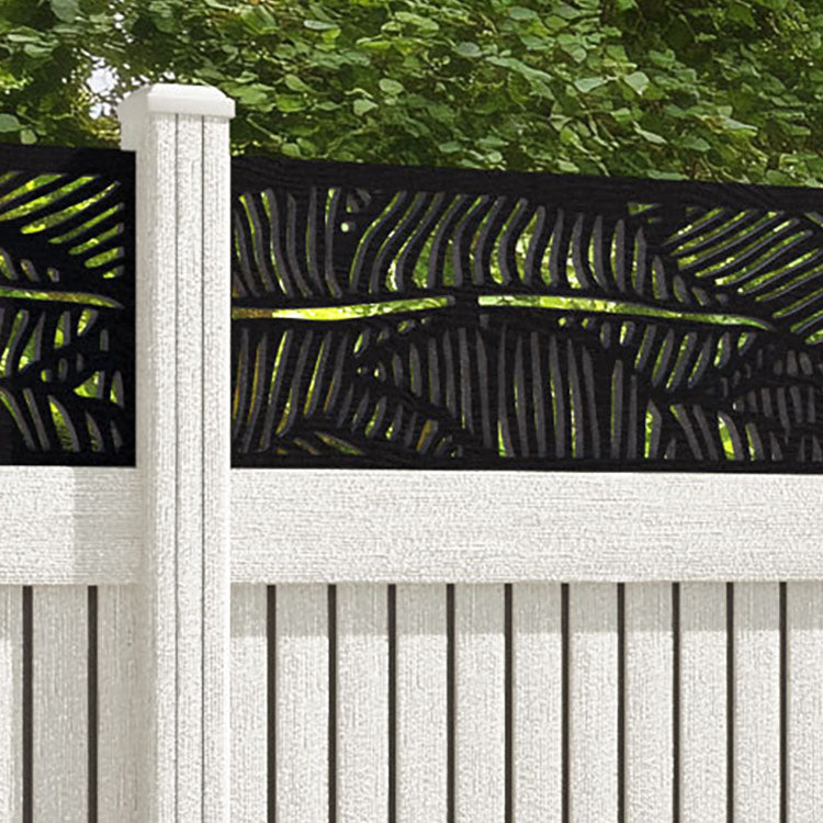 Virtis Feather Fence Panel - Light Stone - with our composite posts
