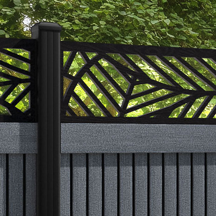 Virtis Habitat Fence Panel - Anthracite - with our aluminium posts