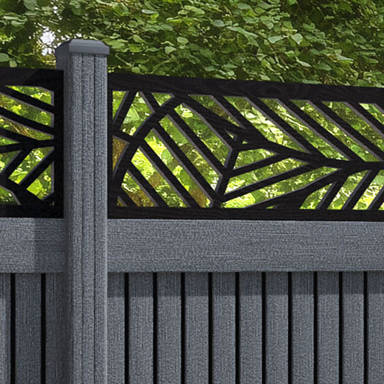 Virtis Habitat Fence Panel - Anthracite - with our composite posts