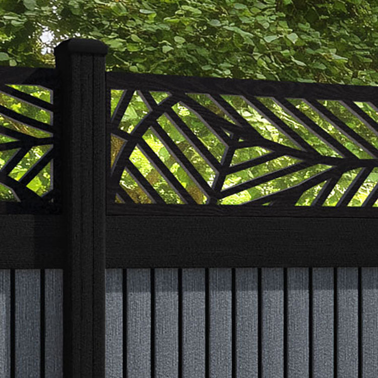 Virtis Habitat Fence Panel - Anthracite - with our composite posts