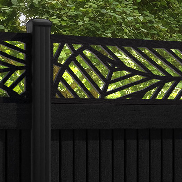 Virtis Habitat Fence Panel - Black - with our aluminium posts