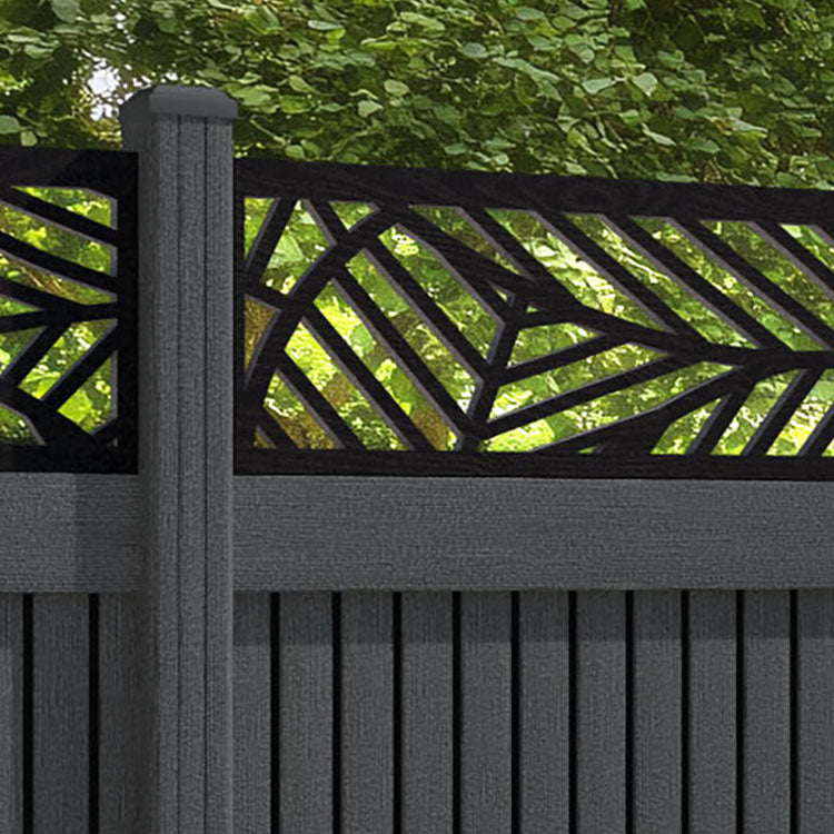 Virtis Habitat Fence Panel - Dark Grey - with our composite posts