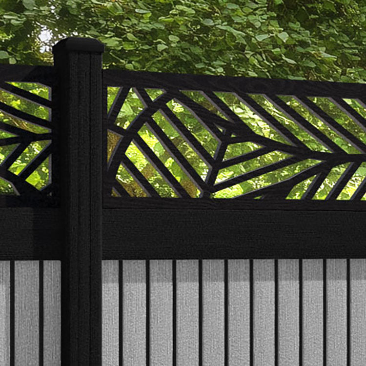 Virtis Habitat Fence Panel - Light Grey - with our composite posts