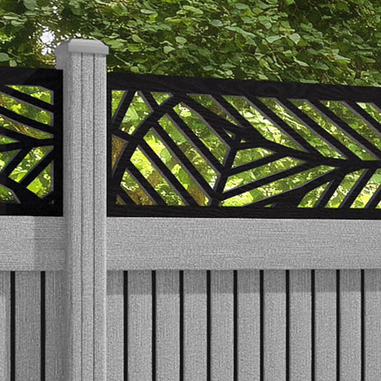 Virtis Habitat Fence Panel - Light Grey - with our composite posts
