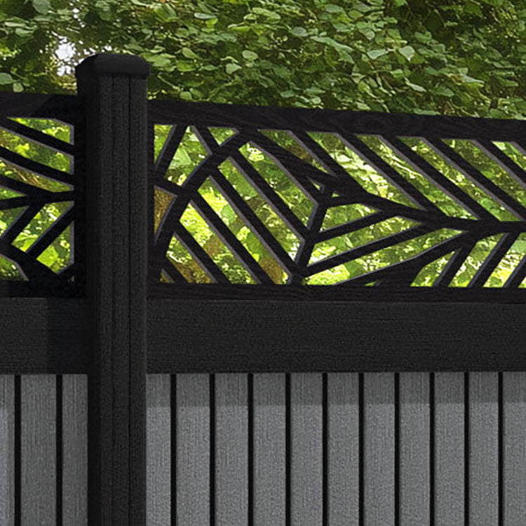 Virtis Habitat Fence Panel - Mid Grey - with our composite posts