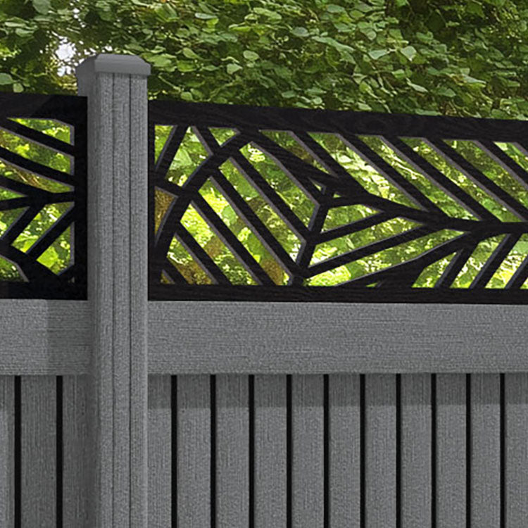 Virtis Habitat Fence Panel - Mid Grey - with our composite posts
