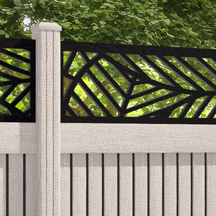 Virtis Habitat Fence Panel - Mid Stone - with our composite posts