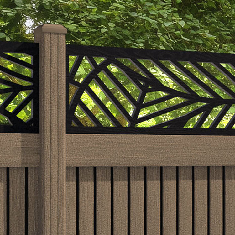 Virtis Habitat Fence Panel - Teak - with our composite posts