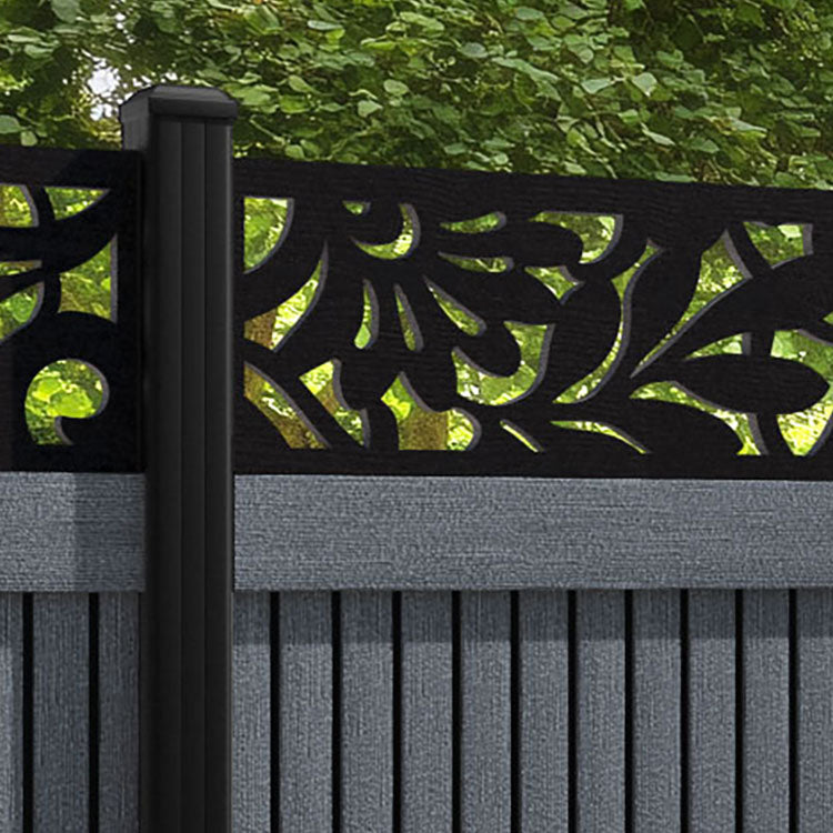 Virtis Heritage Fence Panel - Anthracite - with our aluminium posts