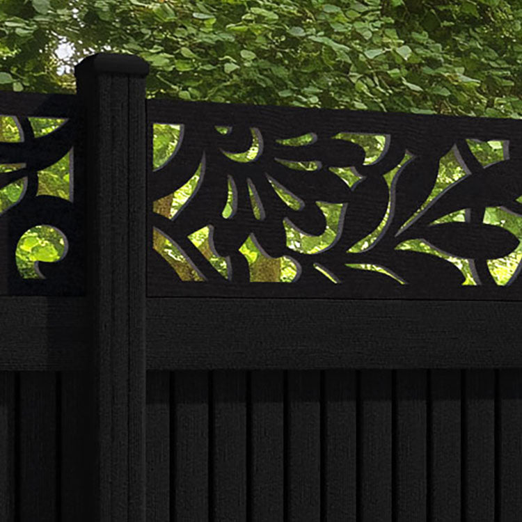 Virtis Heritage Fence Panel - Black - with our composite posts
