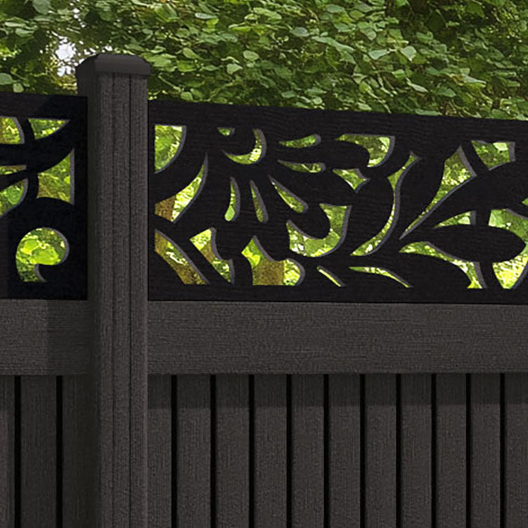 Virtis Heritage Fence Panel - Dark Oak - with our composite posts