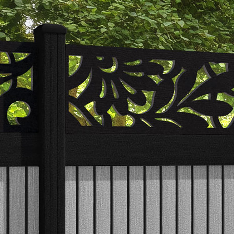 Virtis Heritage Fence Panel - Light Grey - with our aluminium posts