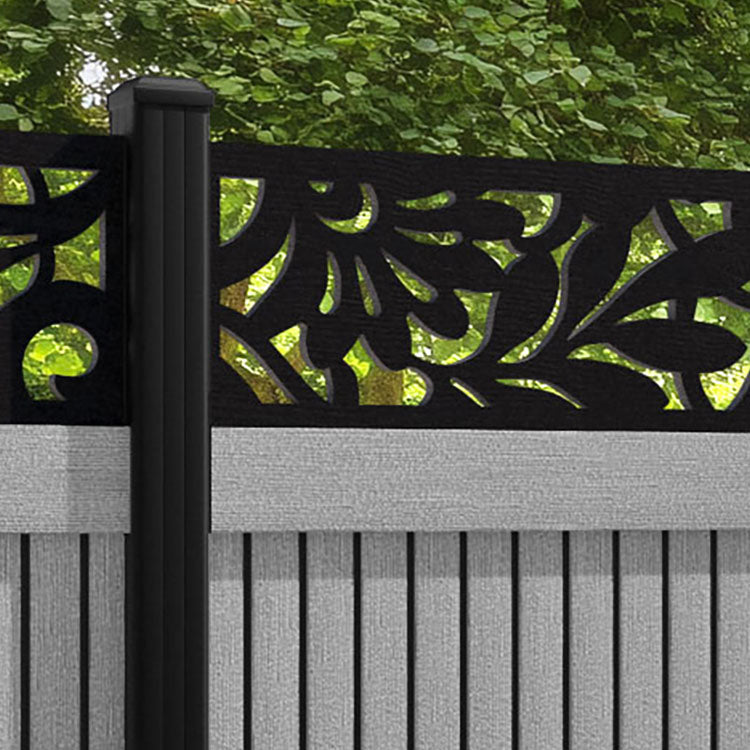 Virtis Heritage Fence Panel - Light Grey - with our aluminium posts