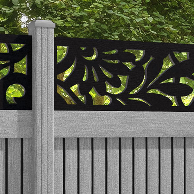 Virtis Heritage Fence Panel - Light Grey - with our composite posts