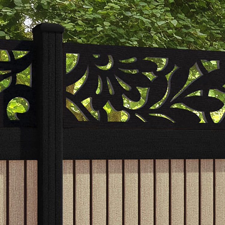 Virtis Heritage Fence Panel - Light Oak - with our composite posts