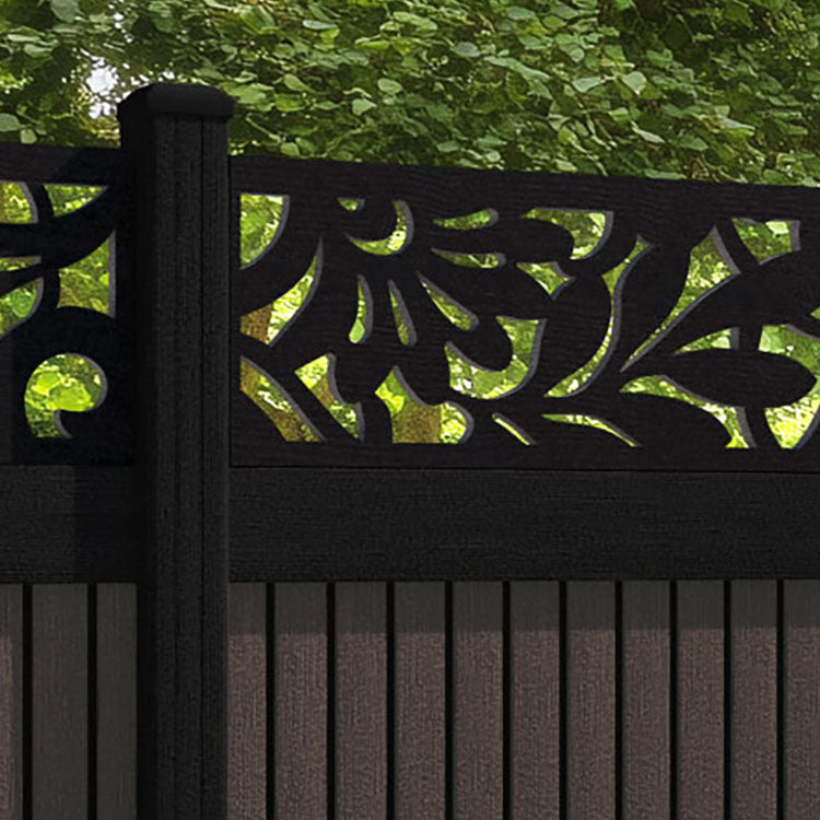 Virtis Heritage Fence Panel - Mid Brown - with our composite posts