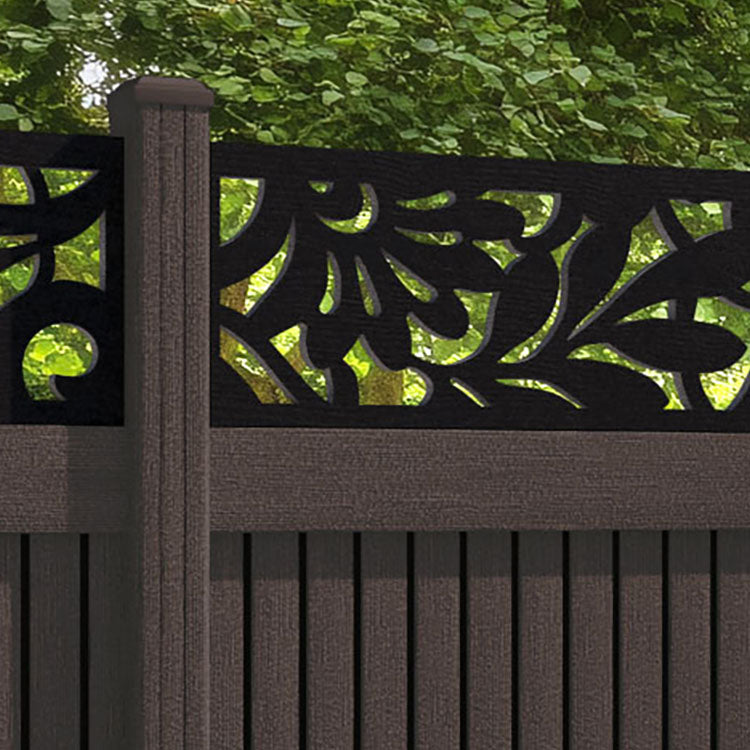 Virtis Heritage Fence Panel - Mid Brown - with our composite posts