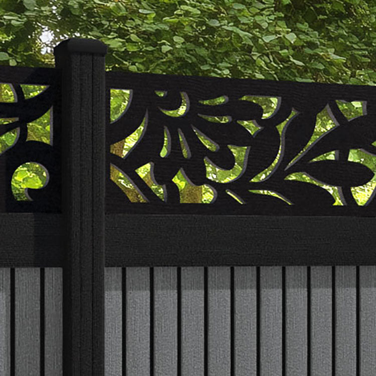 Virtis Heritage Fence Panel - Mid Grey - with our composite posts