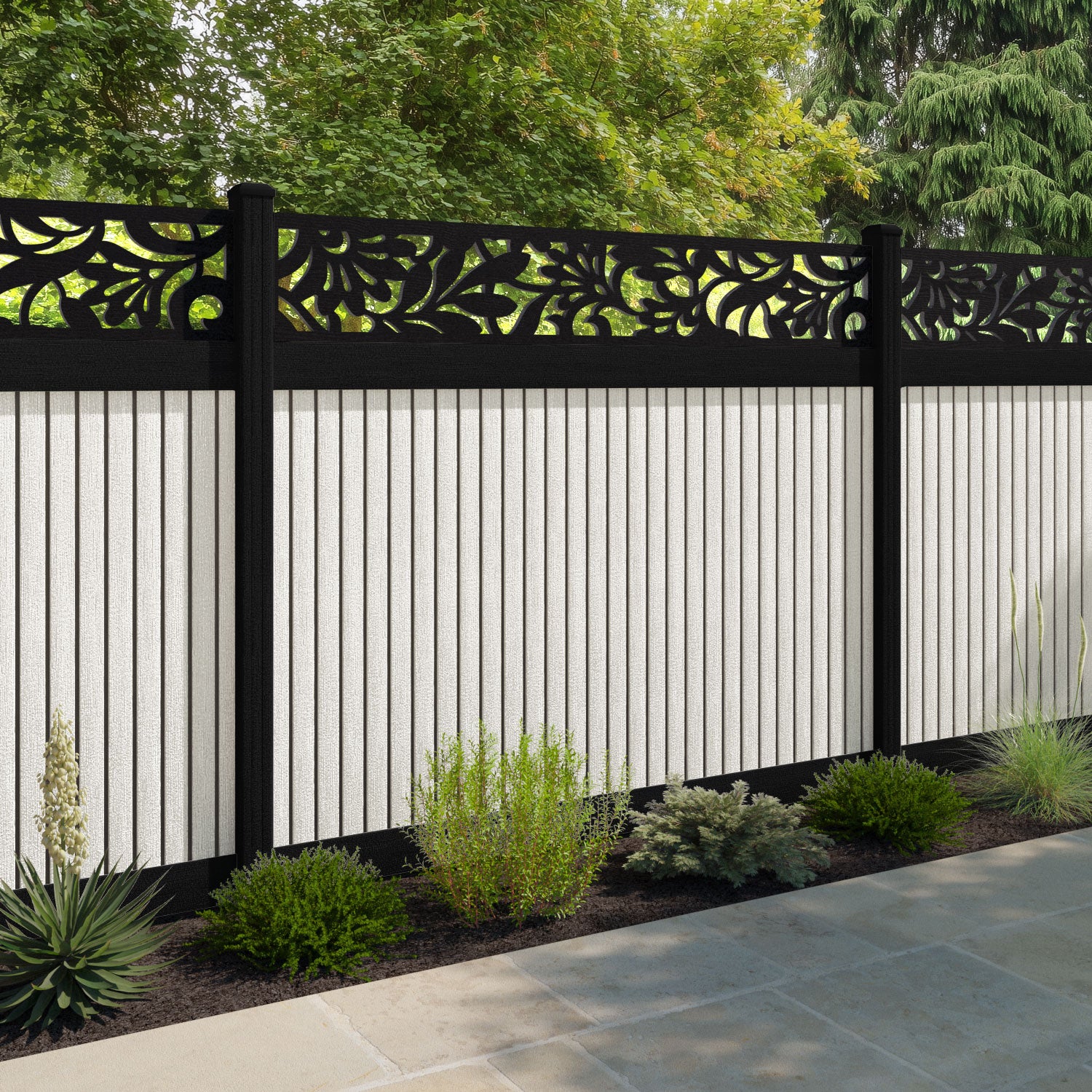 Virtis Heritage Fence Panel - Light Stone - with our composite posts