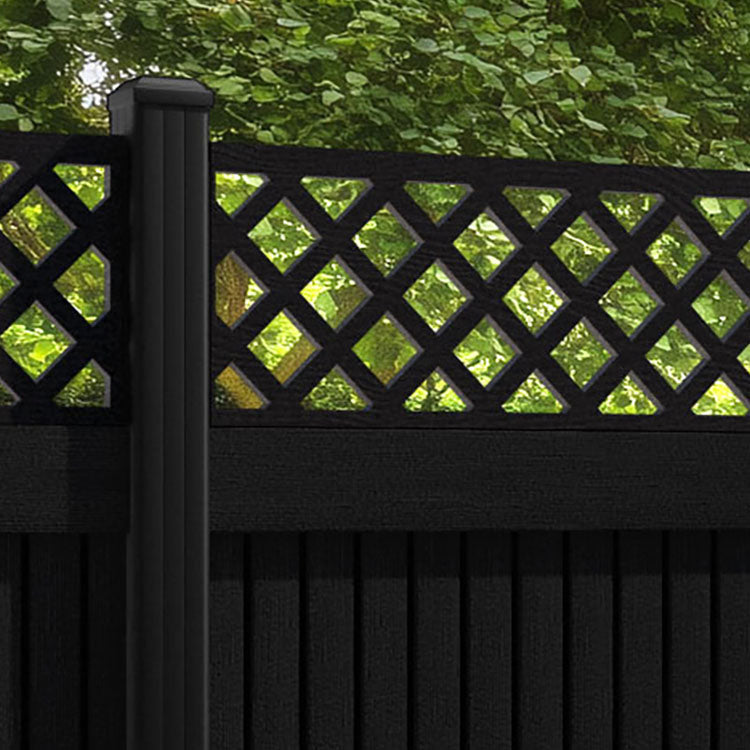 Virtis Hive Fence Panel - Black - with our aluminium posts
