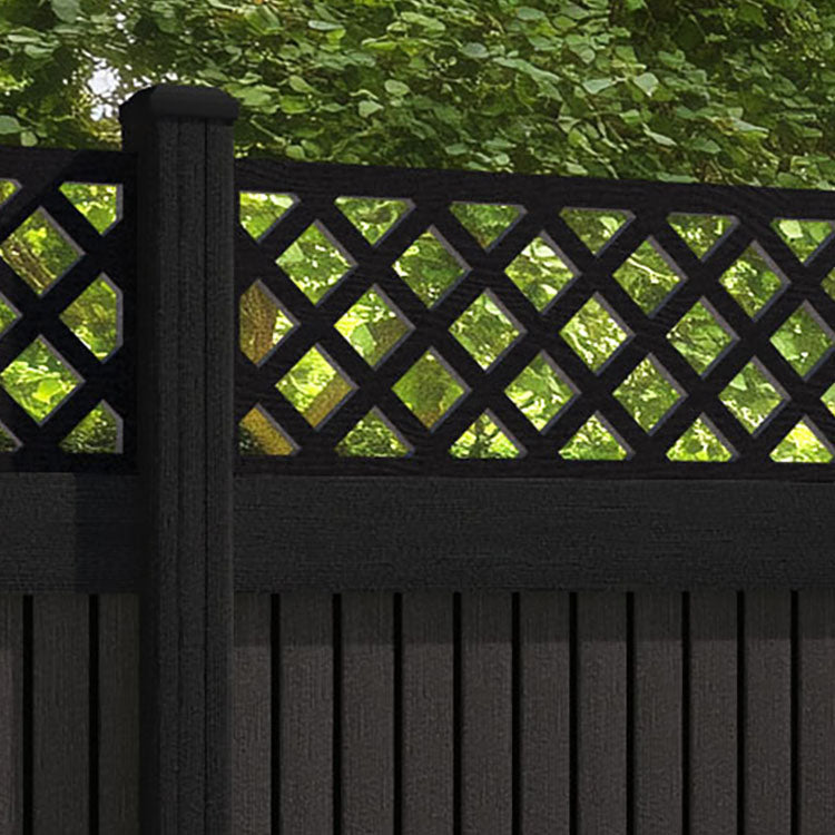 Virtis Hive Fence Panel - Dark Oak - with our composite posts