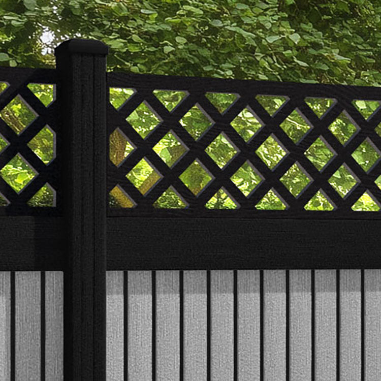 Virtis Hive Fence Panel - Light Grey - with our composite posts
