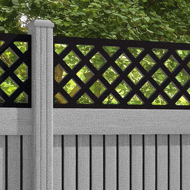 Virtis Hive Fence Panel - Light Grey - with our composite posts
