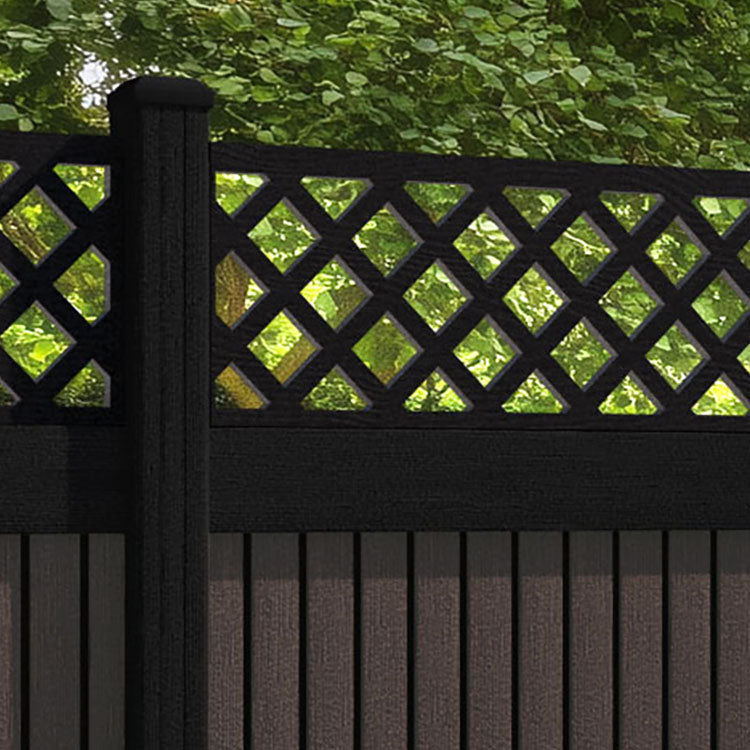 Virtis Hive Fence Panel - Mid Brown - with our composite posts