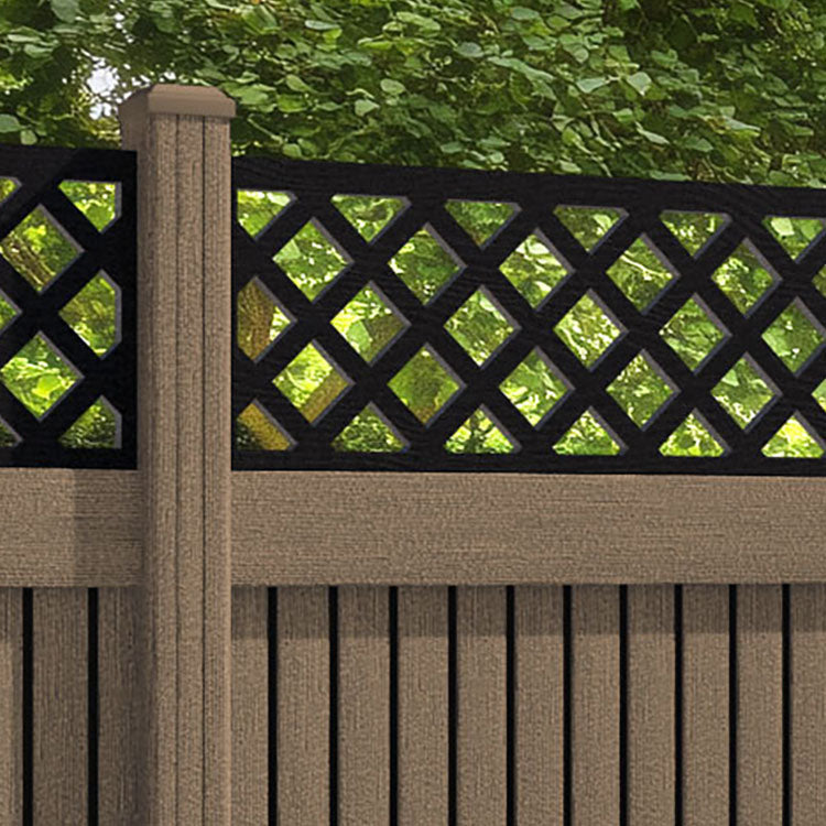 Virtis Hive Fence Panel - Teak - with our composite posts