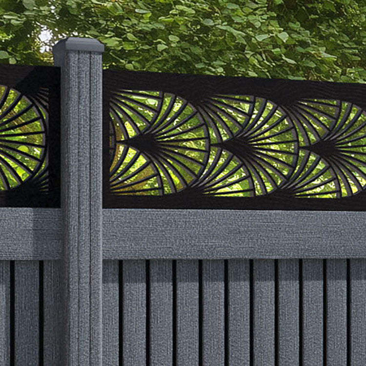 Virtis Laurel Fence Panel - Anthracite - with our composite posts