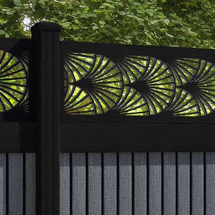 Virtis Laurel Fence Panel - Anthracite - with our composite posts