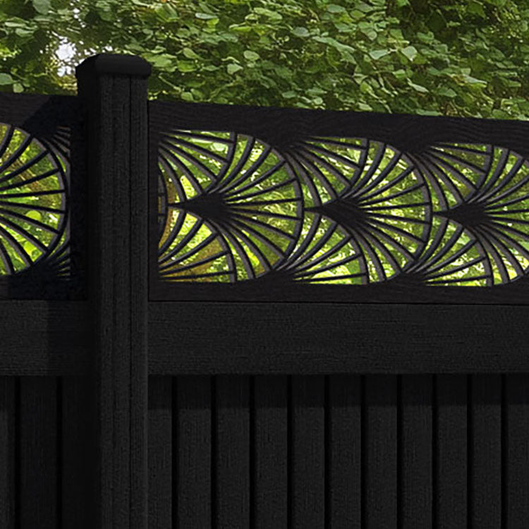 Virtis Laurel Fence Panel - Black - with our composite posts