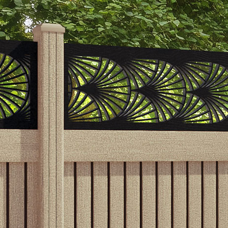 Virtis Laurel Fence Panel - Light Oak - with our composite posts