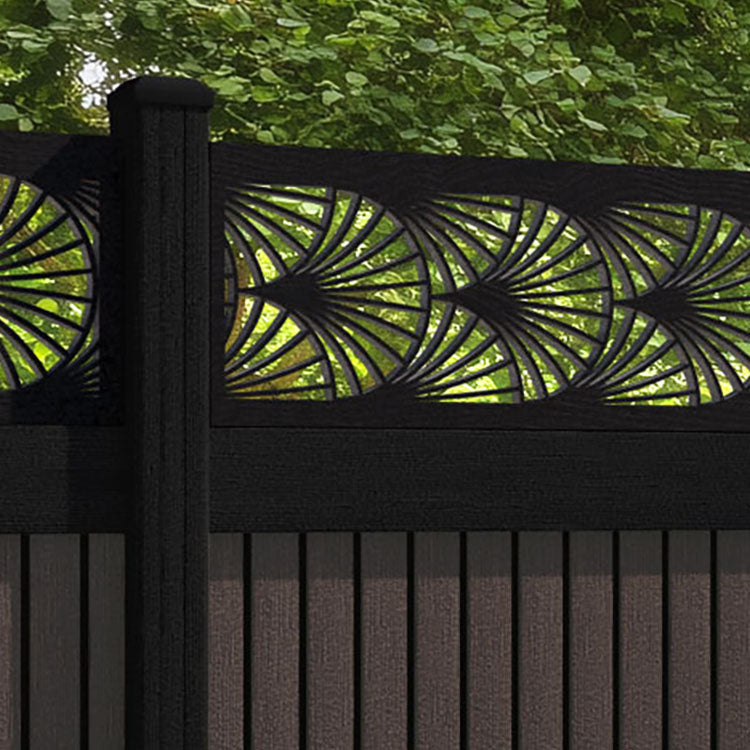 Virtis Laurel Fence Panel - Mid Brown - with our composite posts