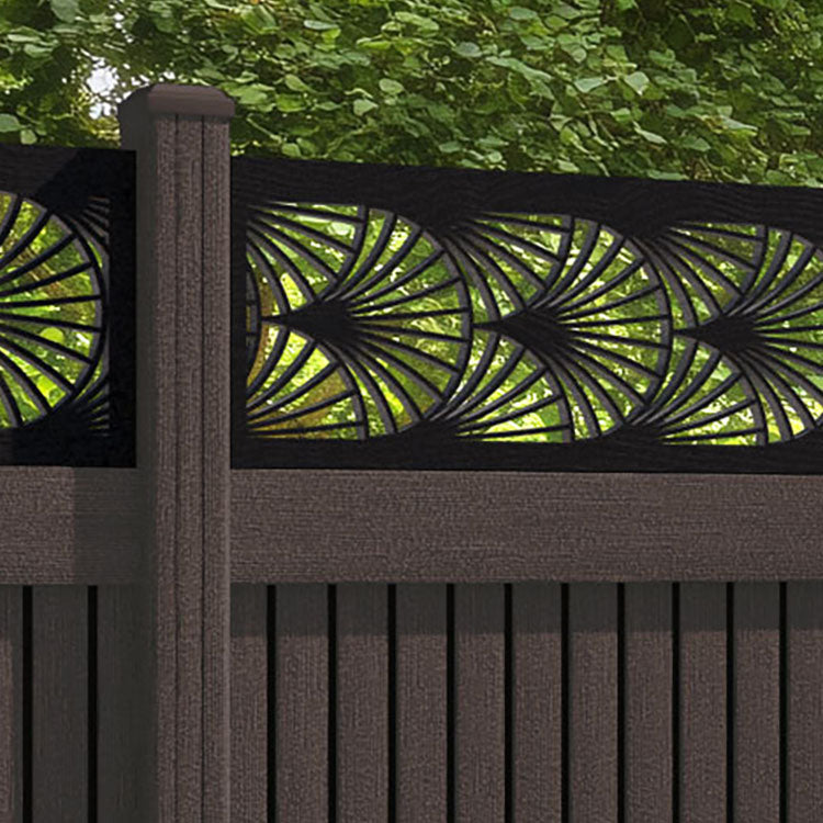 Virtis Laurel Fence Panel - Mid Brown - with our composite posts